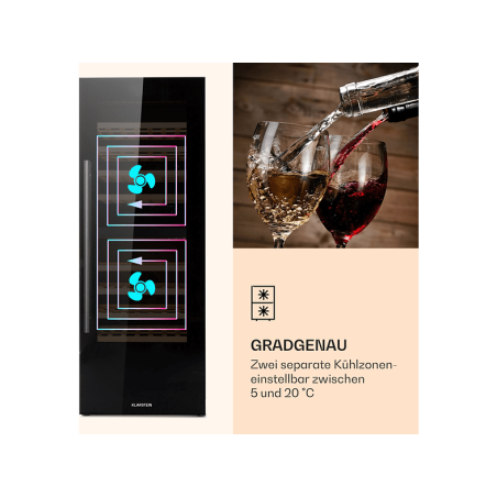 KLARSTEIN Barossa 77 Duo Weinklimaschrank (EEK G, schwarz)