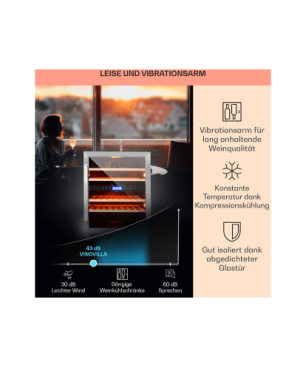 KLARSTEIN Vinovilla Duo43 Weinklimaschrank (EEK G, edelstahlfarben)