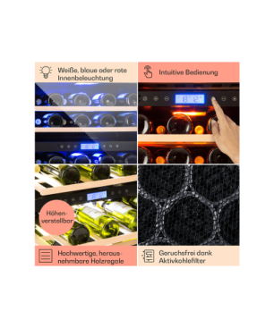 KLARSTEIN Vinovilla Duo43 Weinklimaschrank (EEK G, edelstahlfarben)