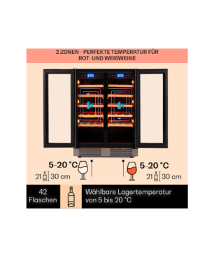 KLARSTEIN Vinovilla Duo 42 Weinklimaschrank (EEK G, edelstahlfarben)