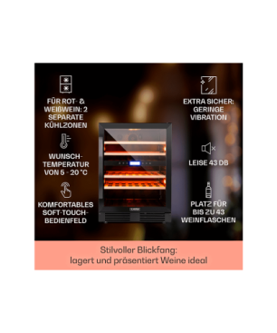 KLARSTEIN Vinovilla 43 Weinklimaschrank (EEK G, schwarz)