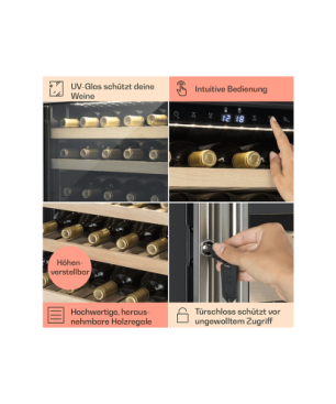 KLARSTEIN Vinovilla Duo79 Weinklimaschrank (EEK G, edelstahlfarben)