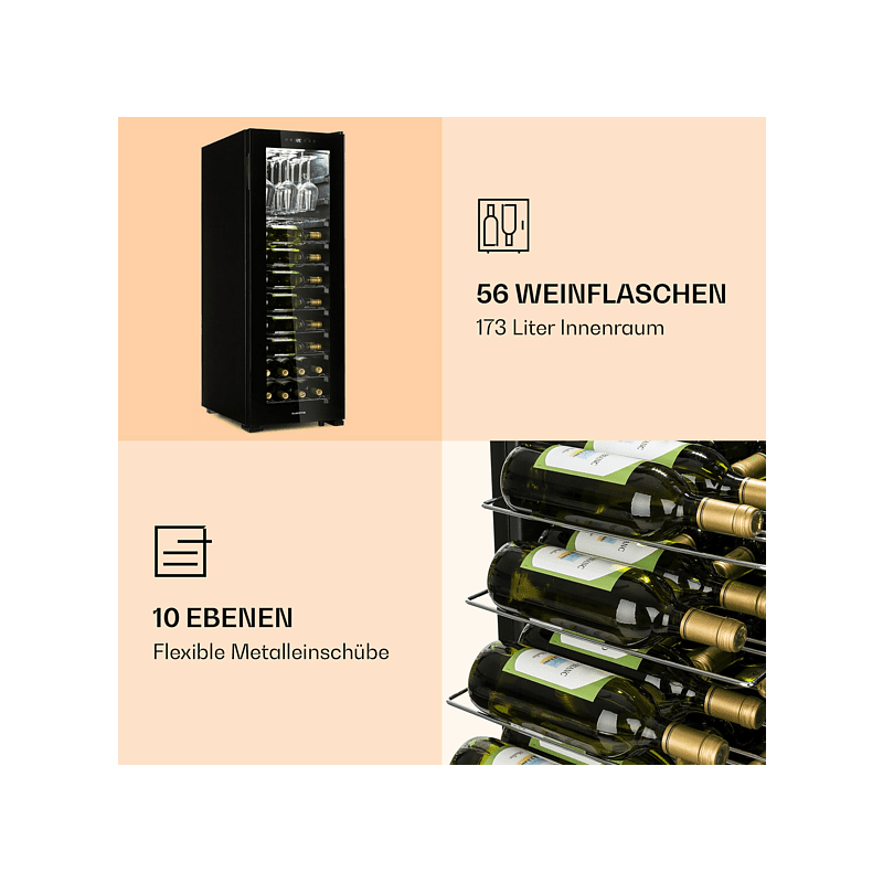 KLARSTEIN Bellevin 62 Weinklimaschrank (EEK G, schwarz)