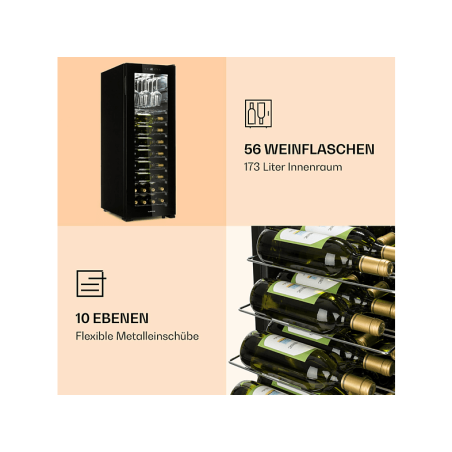 KLARSTEIN Bellevin 62 Weinklimaschrank (EEK G, schwarz)