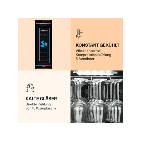 KLARSTEIN Bellevin 62 Weinklimaschrank (EEK G, schwarz)