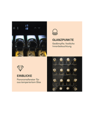 KLARSTEIN Bellevine Deux 39 Weinklimaschrank (EEK G, schwarz)