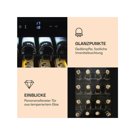 KLARSTEIN Bellevine Deux 39 Weinklimaschrank (EEK G, schwarz)