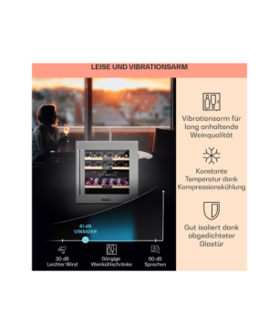 KLARSTEIN Vinsider 36 Weinklimaschrank (EEK G, Silber)