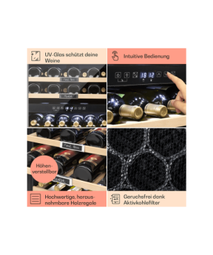 KLARSTEIN Vinsider 36 Weinklimaschrank (EEK G, Silber)