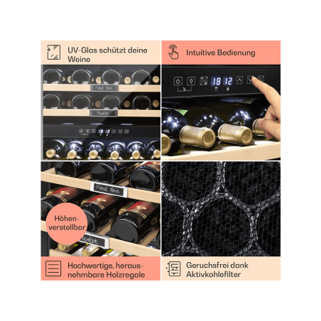 KLARSTEIN Vinsider 36 Weinklimaschrank (EEK G, Silber)