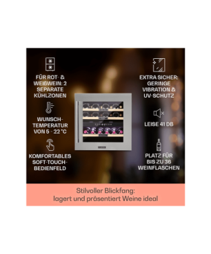KLARSTEIN Vinsider 36 Weinklimaschrank (EEK G, Silber)
