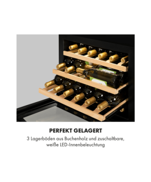 KLARSTEIN Vinsider 24 Built-In Uno Weinkühlschrank (EEK G, schwarz)