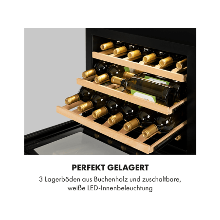 KLARSTEIN Vinsider 24 Built-In Uno Weinkühlschrank (EEK G, schwarz)