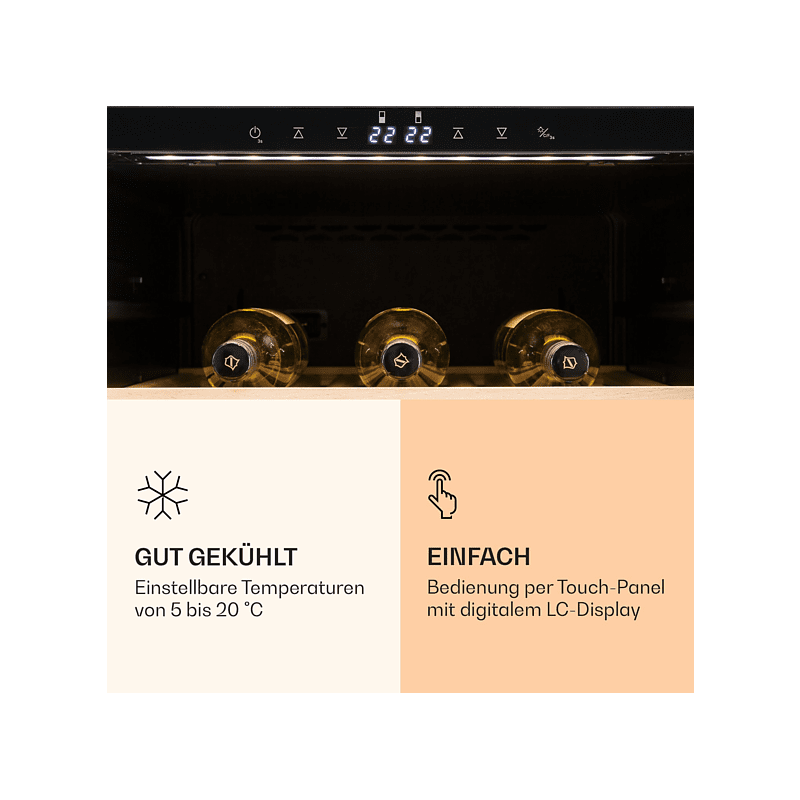 KLARSTEIN Reserva 166 Duo Weinklimaschrank (EEK G, Schwarz)