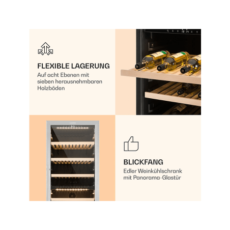 KLARSTEIN Reserva 166 Duo Weinklimaschrank (EEK G, Schwarz)