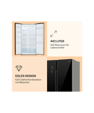 KLARSTEIN Grand Host L Kühlschrank (E, 178 cm hoch, black)