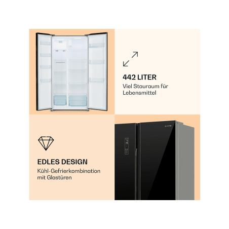 KLARSTEIN Grand Host L Kühlschrank (E, 178 cm hoch, black)