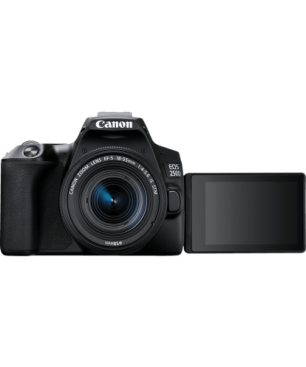 CANON EOS 250D Kit Spiegelreflexkamera, 24,1 Megapixel, 18-55 mm Objektiv (IS, STM, EF-S), Touchscreen Display