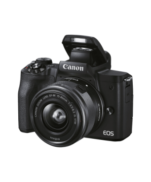 CANON Canon EOS M50 MK II Kit Systemkamera mit Objektiv 15-45 mm + 55-200 mm , 7,5 cm Display Touchscreen, WLAN