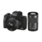 CANON Canon EOS M50 MK II Kit Systemkamera mit Objektiv 15-45 mm + 55-200 mm , 7,5 cm Display Touchscreen, WLAN