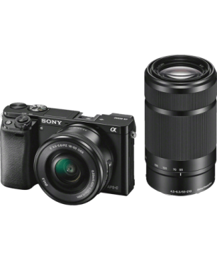 SONY Alpha 6100 Doublezoom Kit (ILCE-6100Y) Systemkamera mit Objektiv 16-50 mm, 55-210 mm , 7,6 cm Display Touchscreen, WLAN