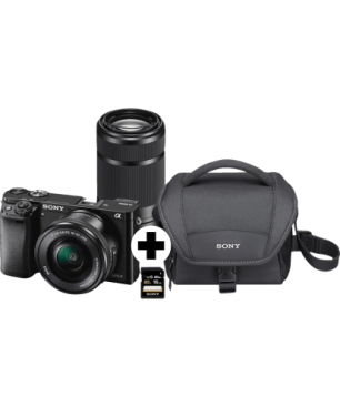 SONY Alpha 6100 Doublezoom Kit (ILCE-6100Y) Systemkamera mit Objektiv 16-50 mm, 55-210 mm , 7,6 cm Display Touchscreen, WLAN