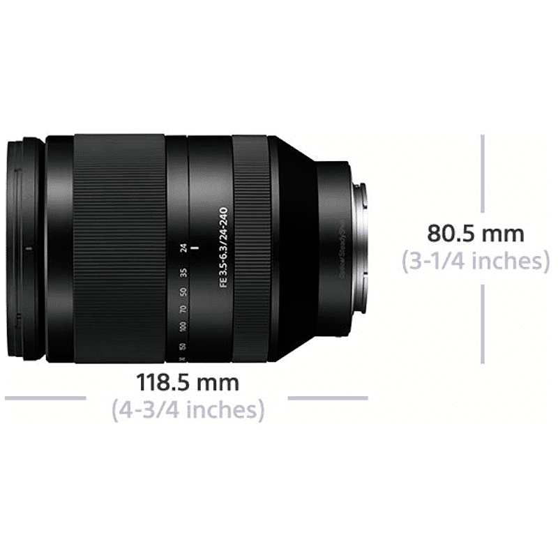 SONY SEL24240 Vollformat 24 mm - 240 mm f/3.5-6.3 OSS, ED, ASPH, DMR, Circulare Blende (Objektiv für Sony E-Mount, Schwarz)