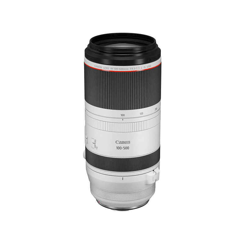 CANON RF 100 mm - 500 mm f./4.5-7.1 L-Reihe (Objektiv für Canon R-Mount, Weiß/Schwarz)
