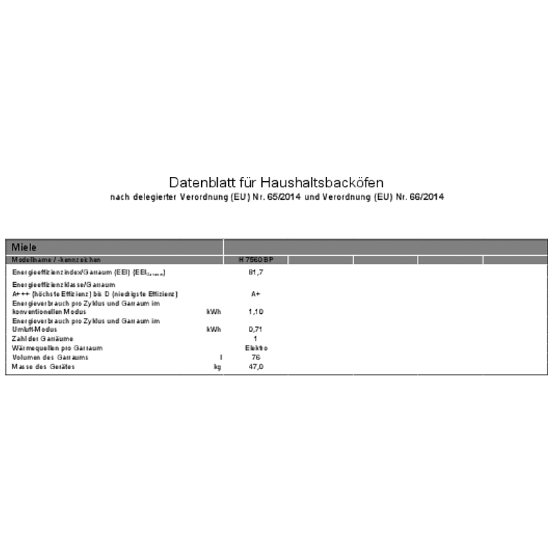 MIELE H 7560 BP Einbaubackofen
