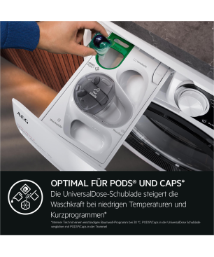 AEG LR8E70480 Serie 8000 PowerCare mit ÖkoMix Vormisch-Technologie Waschmaschine (8 kg, 1400 U/Min., A)