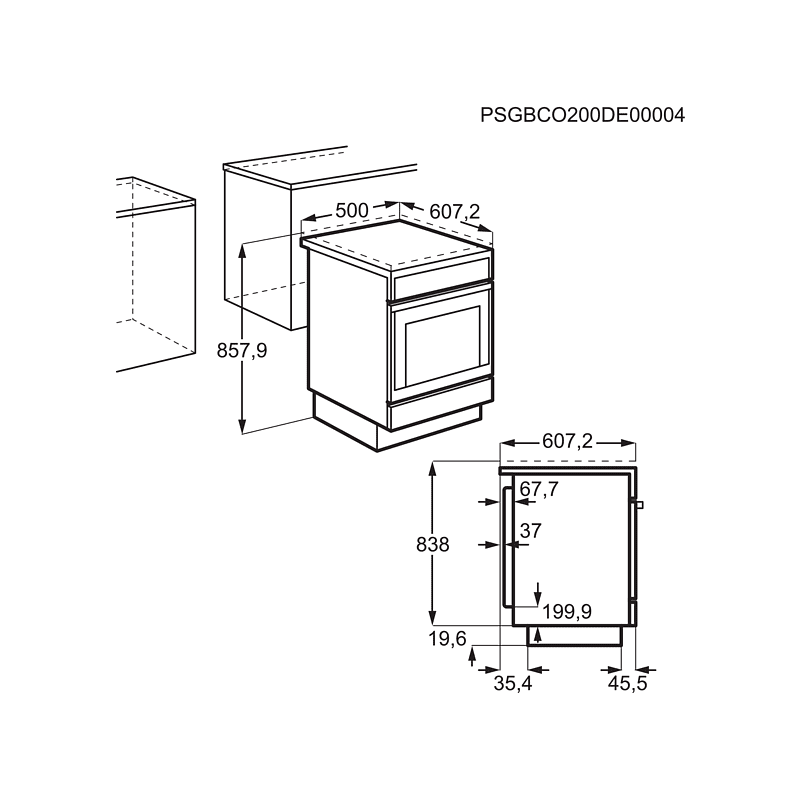 AEG CIB 56484 BW Standherd (EEK A, Induktionskochfeld, 58 Liter)