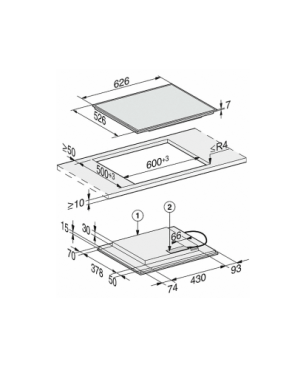 MIELE KM 7564 FR Induktionskochfeld (626 mm breit, 4 Kochfelder)
