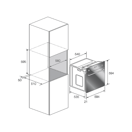 KLUGMANN KGO600.5GFX + KT6000B5, Einbauherdset