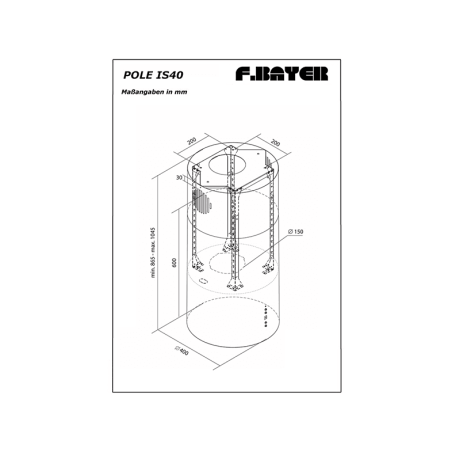 F.BAYER POLE IS40KU, Dunstabzugshaube (40 cm breit, 40 cm tief)