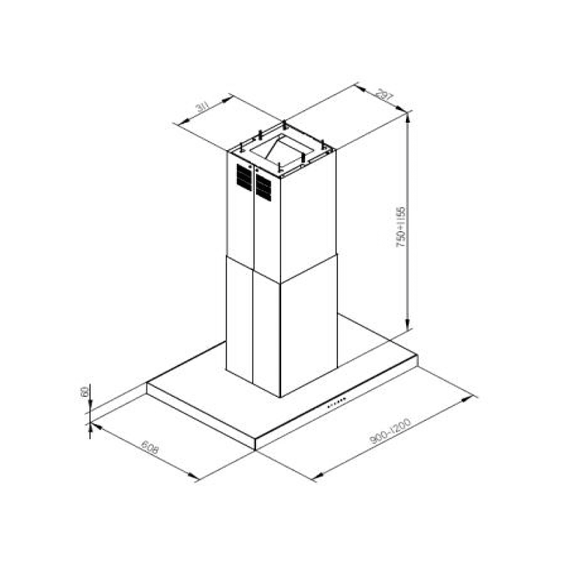 ESISTYLE Pearl Island 1200, Dunstabzugshaube