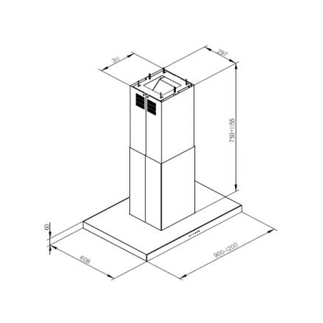 ESISTYLE Pearl Island 1200, Dunstabzugshaube