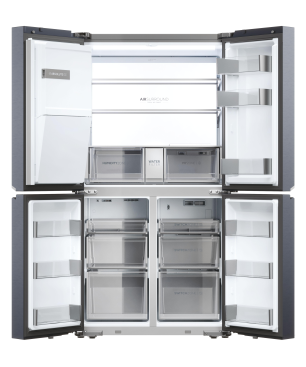 HAIER HCR7918EIMB CUBE 90 SERIE 7 French Door (E, 357 kWh, 1775 mm hoch, Brushed Black)