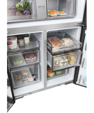 HAIER HCR7918EIMB CUBE 90 SERIE 7 French Door (E, 357 kWh, 1775 mm hoch, Brushed Black)