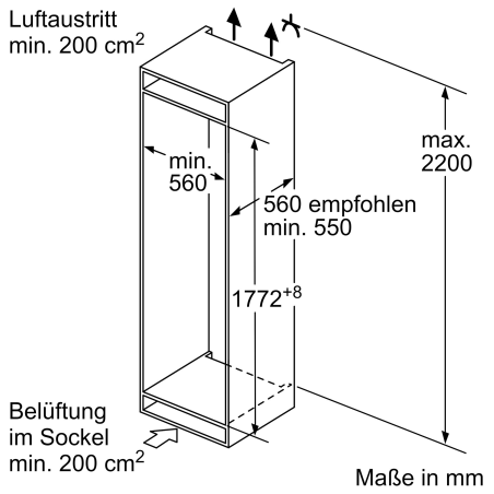 BOSCH KIF87PFE0 Serie 8 Kühlgefrierkombination (E, 232 kWh, 1772 mm hoch, k.A.)