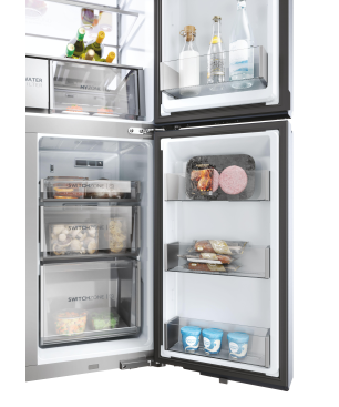 HAIER HCR7918EIMB CUBE 90 SERIE 7 French Door (E, 357 kWh, 1775 mm hoch, Brushed Black)