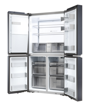 HAIER HCR7918EIMB CUBE 90 SERIE 7 French Door (E, 357 kWh, 1775 mm hoch, Brushed Black)