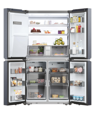 HAIER HCR7918EIMB CUBE 90 SERIE 7 French Door (E, 357 kWh, 1775 mm hoch, Brushed Black)