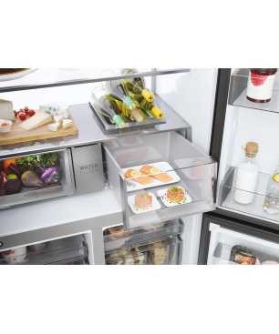 HAIER HCR7918EIMB CUBE 90 SERIE 7 French Door (E, 357 kWh, 1775 mm hoch, Brushed Black)