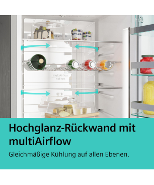 SIEMENS KG49NXIBF iQ300 Kühlgefrierkombination (B, 142 kWh, 2030 mm hoch, Inox-antifingerprint)