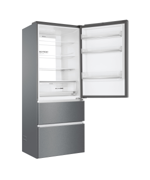 HAIER HTOPMNE7193 Kühl-/Gefrierkombination (E, 190,6 cm hoch, silber)