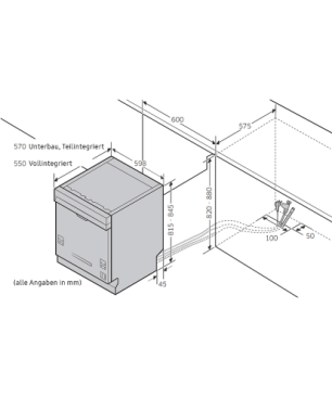 SAMSUNG DW 60 R7050 SG Geschirrspüler (teilintegrierbar, 598 mm breit