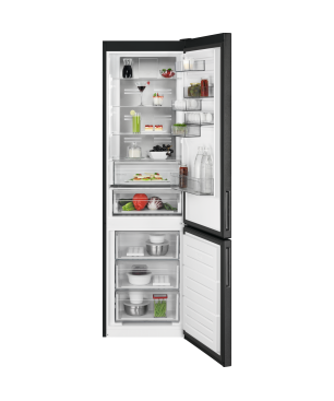 AEG RCB 736 D 5 MB Kühlgefrierkombination (D, 200 kWh, 201 cm hoch, Black Stainless Steel, Seiten dunklegrau)