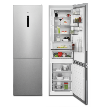 AEG RCB736D5MX Kühlgefrierkombination (D, 200 kWh, 2010 mm hoch, Edelstahl/Grau)