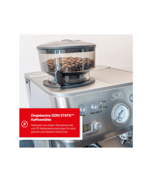 SOLIS OF SWITZERLAND Grind & Infuse Perfetta 1019 Siebträgermaschine Silber