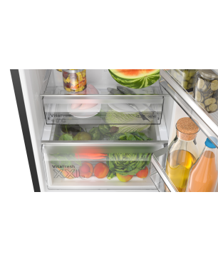 BOSCH KGN39VXBT Kühlgefrierkombination (B, 129 kWh, 2030 mm hoch, Black inox-antifingerprint)